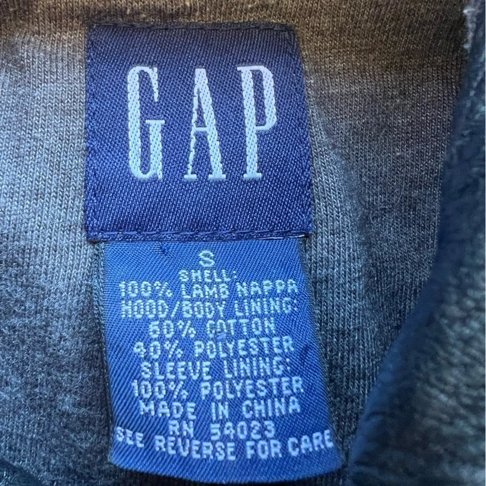 GAP Vintage Lamb Nappa Leather Hoodie Jacket Womens Size S